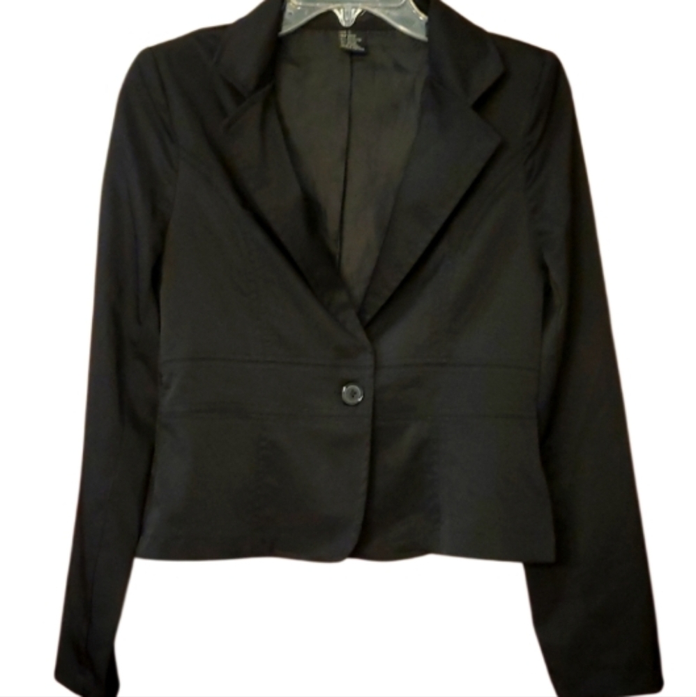 Chesley Womans Black One Button‎ Blazer Suitcoat Size Small